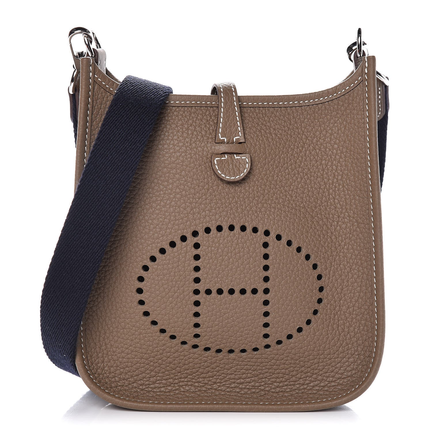Hermes Taurillon Clemence Amazone Evelyne TPM Etoupe Bleu Indigo 1 of 11