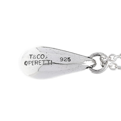 Tiffany Sterling Silver 12mm Elsa Peretti Teardrop Pendant Necklace 4 of 5