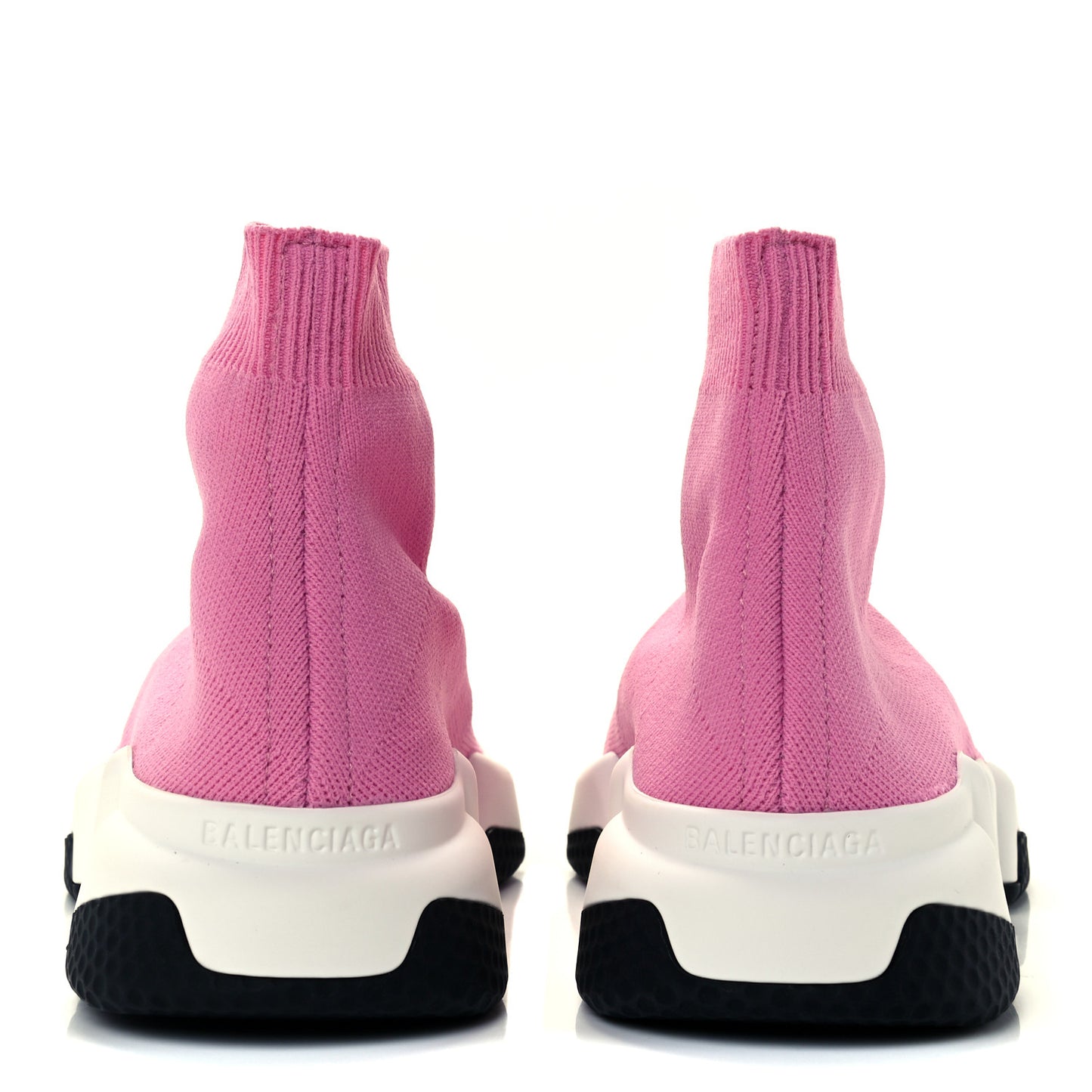 Neoprene Knit Bi-Color Sole Womens Speed Sneakers 35 Pink White Black