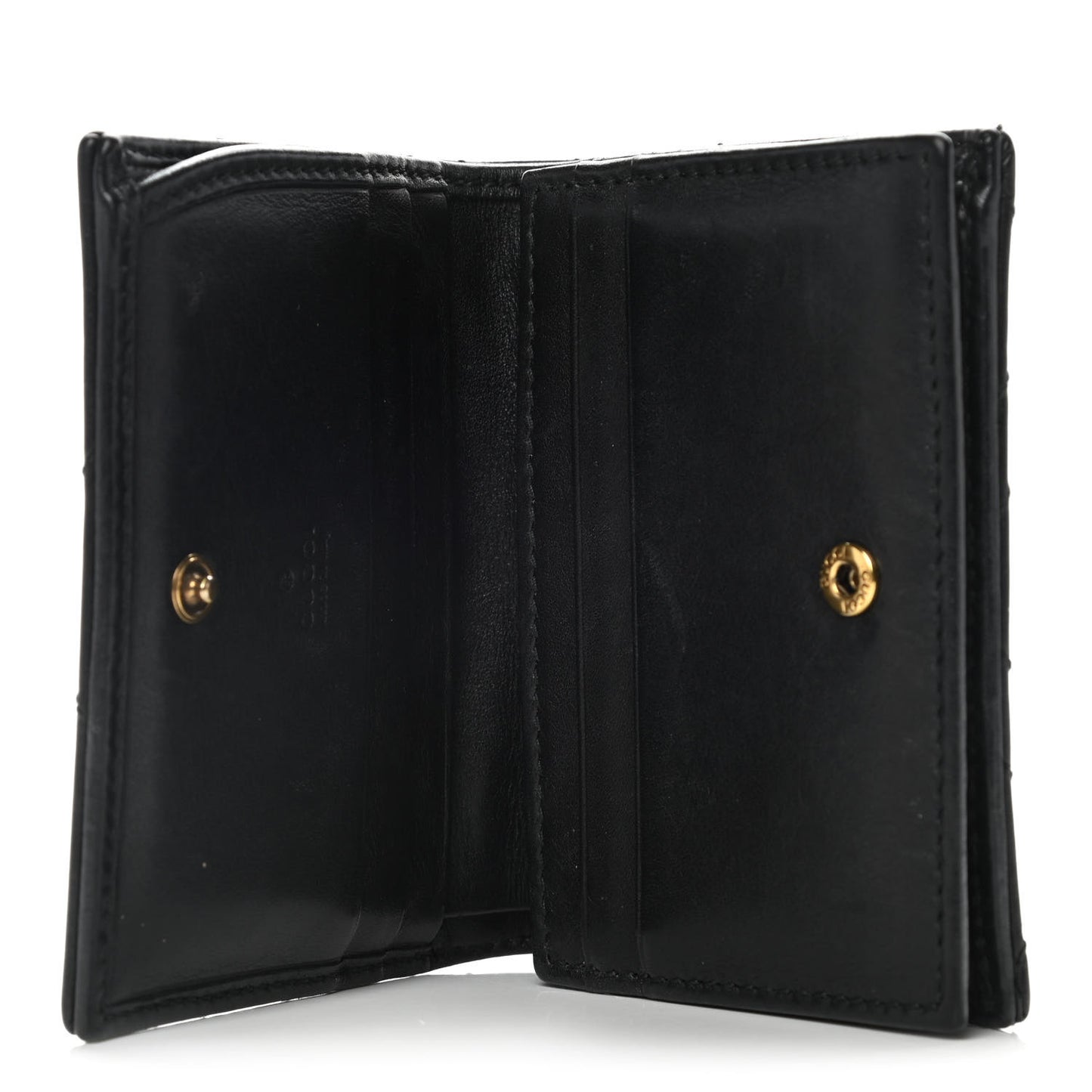 Calfskin Matelasse GG Marmont Card Case Wallet Black