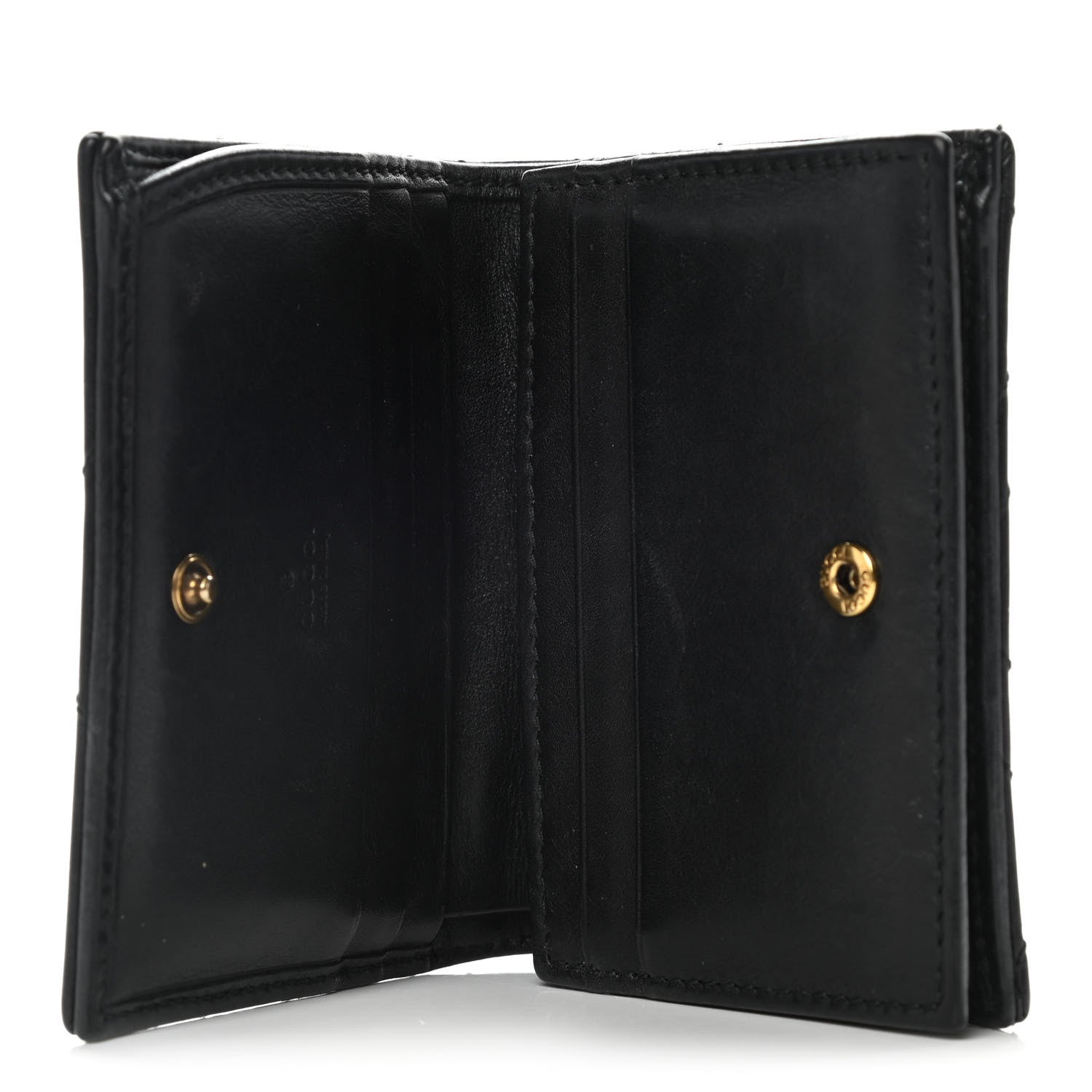 Gucci Calfskin Matelasse GG Marmont Card Case Wallet Black 5 of 12