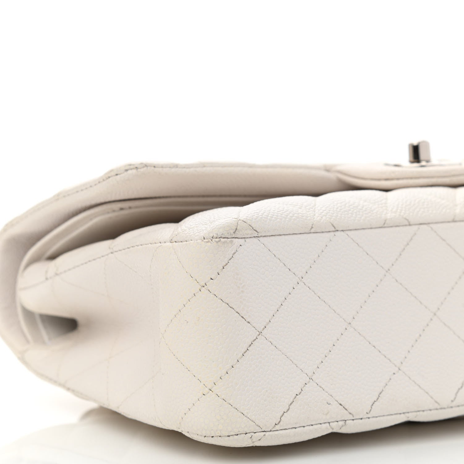 Chanel Caviar Quilted Medium Double Flap White 9 of 11