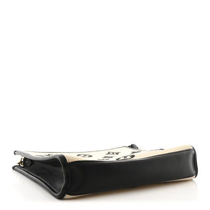 Louis Vuitton Raffia Calfskin Monogram Toiletry Pouch 26 On Chain Beige Black 4 of 9