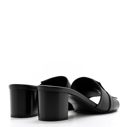 Hermes Calfskin Gigi 50 Sandals 40 Gold Black 4 of 10