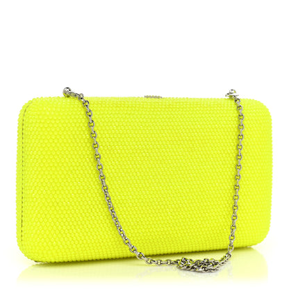 Judith Leiber Beaded Smooth Rectangle Clutch Neon Green 2 of 7