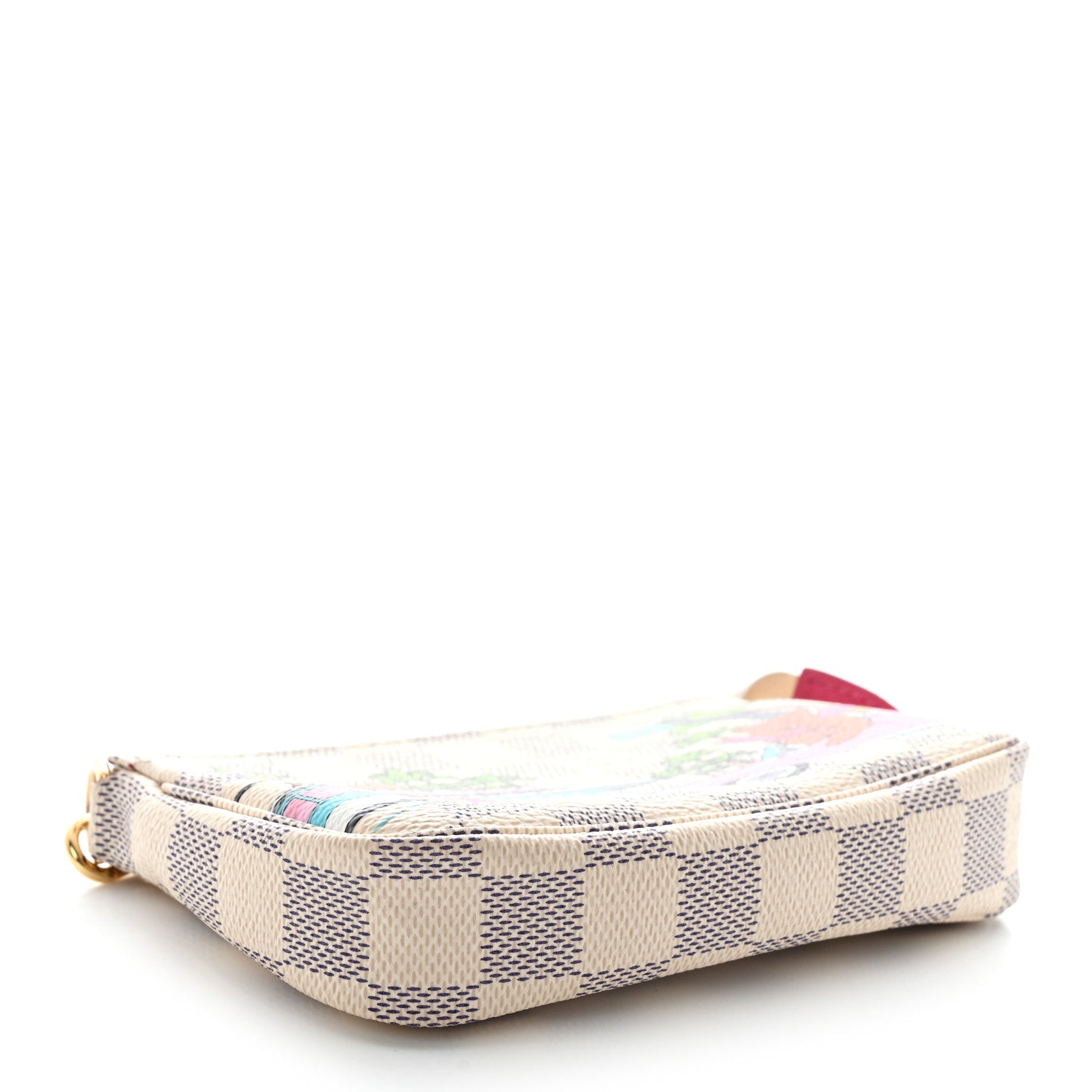 Louis Vuitton Damier Azur 2021 Christmas Animation Hollywood Mini Pochette Accessories Fuchsia 4 of 8