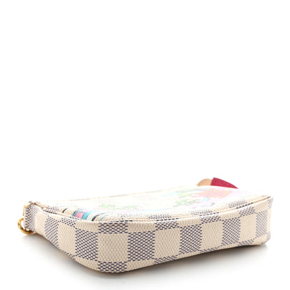 Louis Vuitton Damier Azur 2021 Christmas Animation Hollywood Mini Pochette Accessories Fuchsia 4 of 8