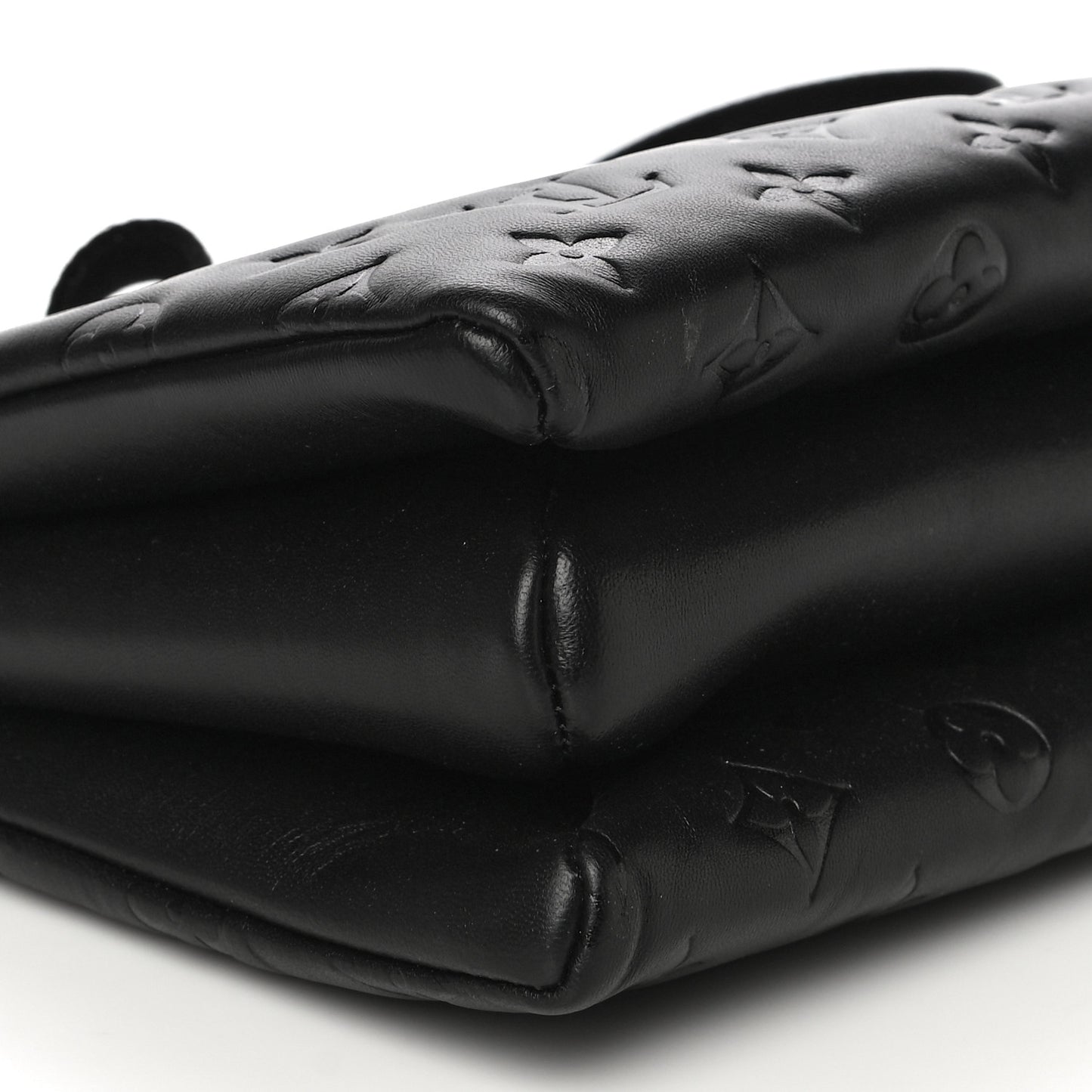 Lambskin Embossed Monogram Coussin PM Black