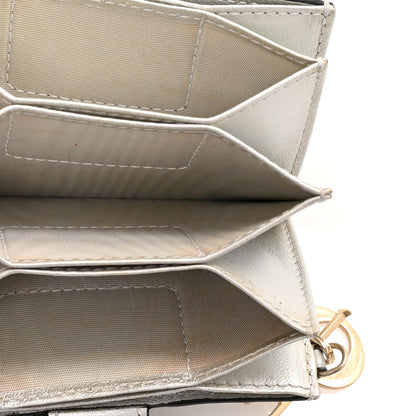 Christian Dior Metallic Grained Calfskin Cannage Lady Dior 5-Gusset Card Holder Silver 5 of 9