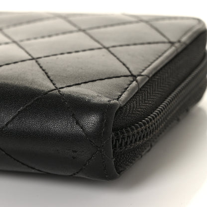 Chanel Calfskin Quilted Cambon Large Gusset Zip Around Wallet Black 12 of 12
