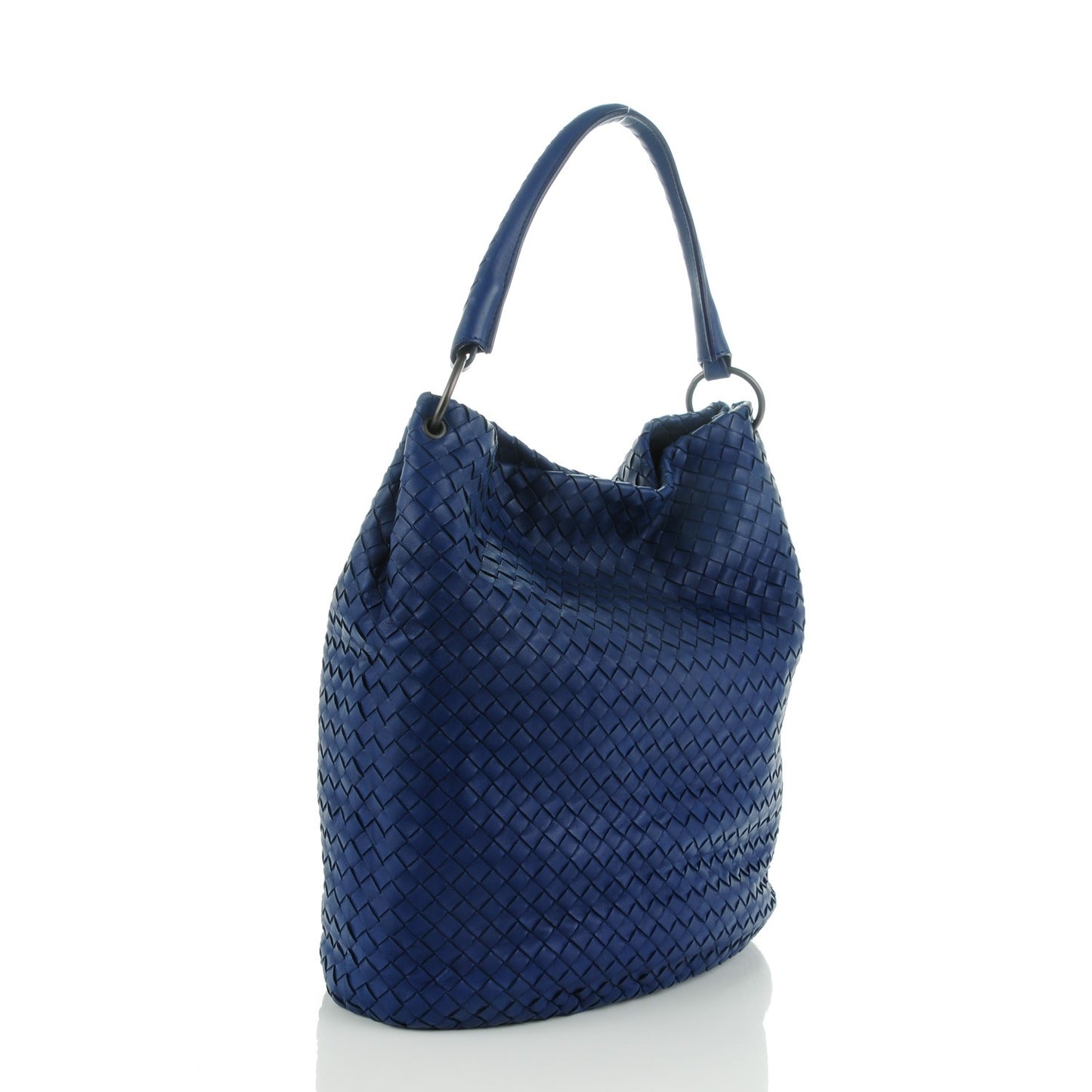 Nappa Intrecciato Bucket Bag Sapphire