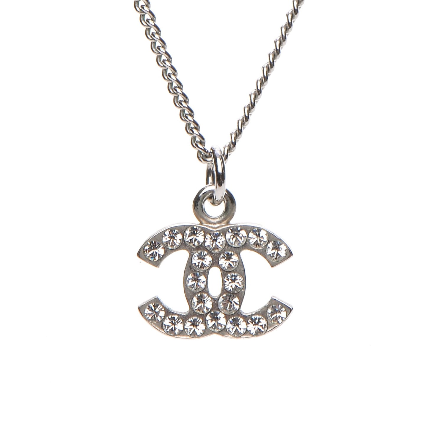 Crystal Timeless CC Necklace Silver