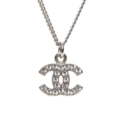 Chanel Crystal Timeless CC Necklace Silver 3 of 5