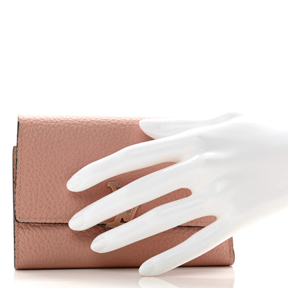 Louis Vuitton Taurillon Capucines Compact Wallet Magnolia 2 of 11