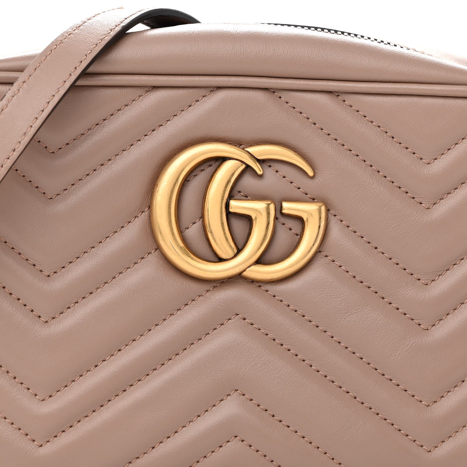 Gucci Calfskin Matelasse Small GG Marmont Chain Shoulder Bag Porcelain Rose 10 of 13