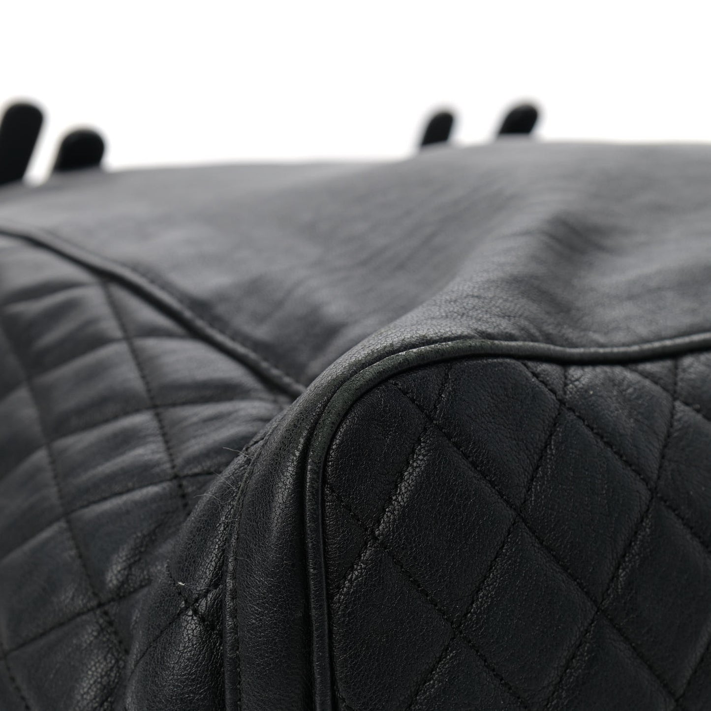 Lambskin Chain Embellished Blare Tote Black