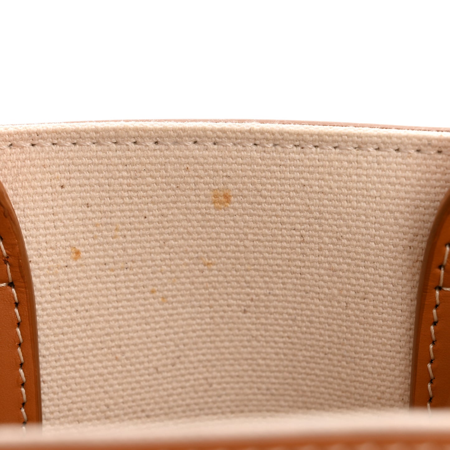 Canvas Calfskin Mini Vertical Cabas Natural Tan