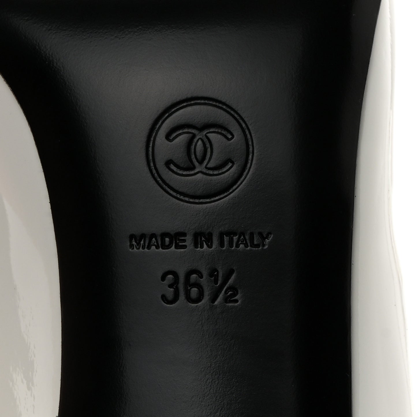 Patent Calfskin Pumps 36.5 White Black