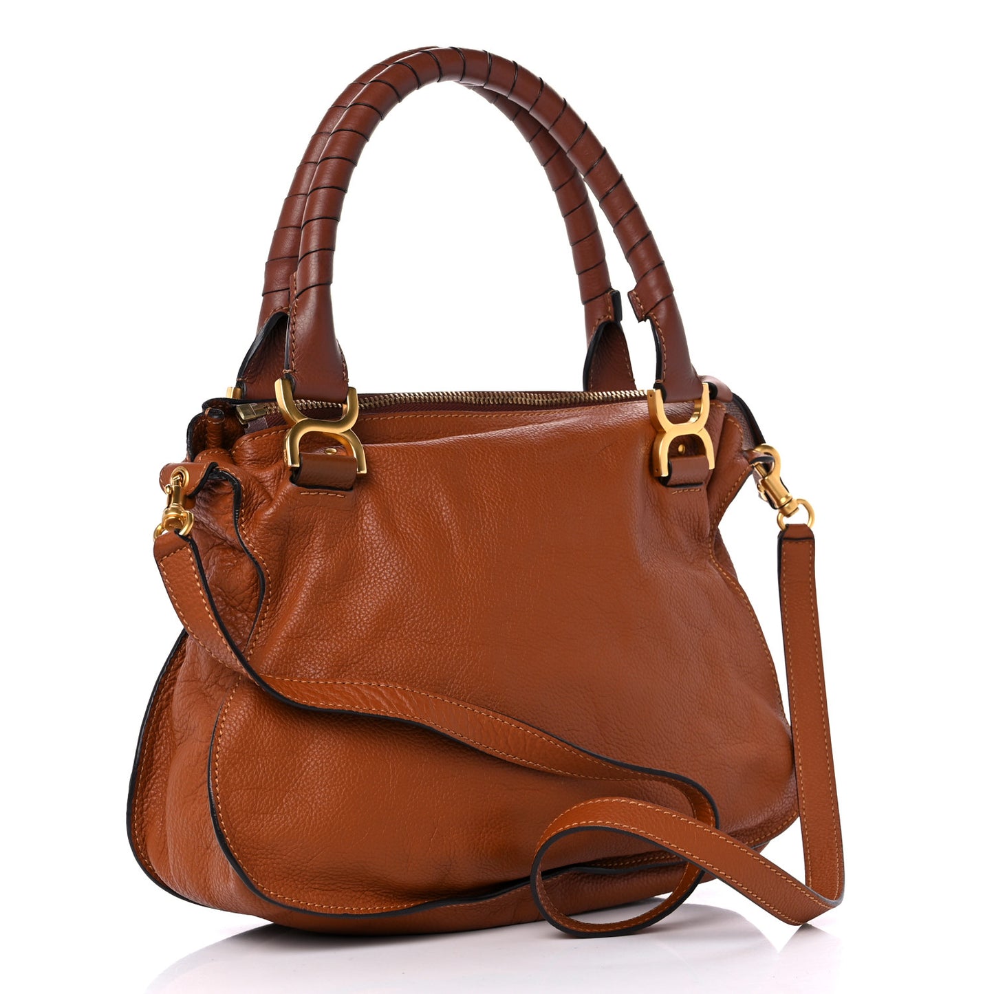Calfskin Medium Marcie Satchel Tan