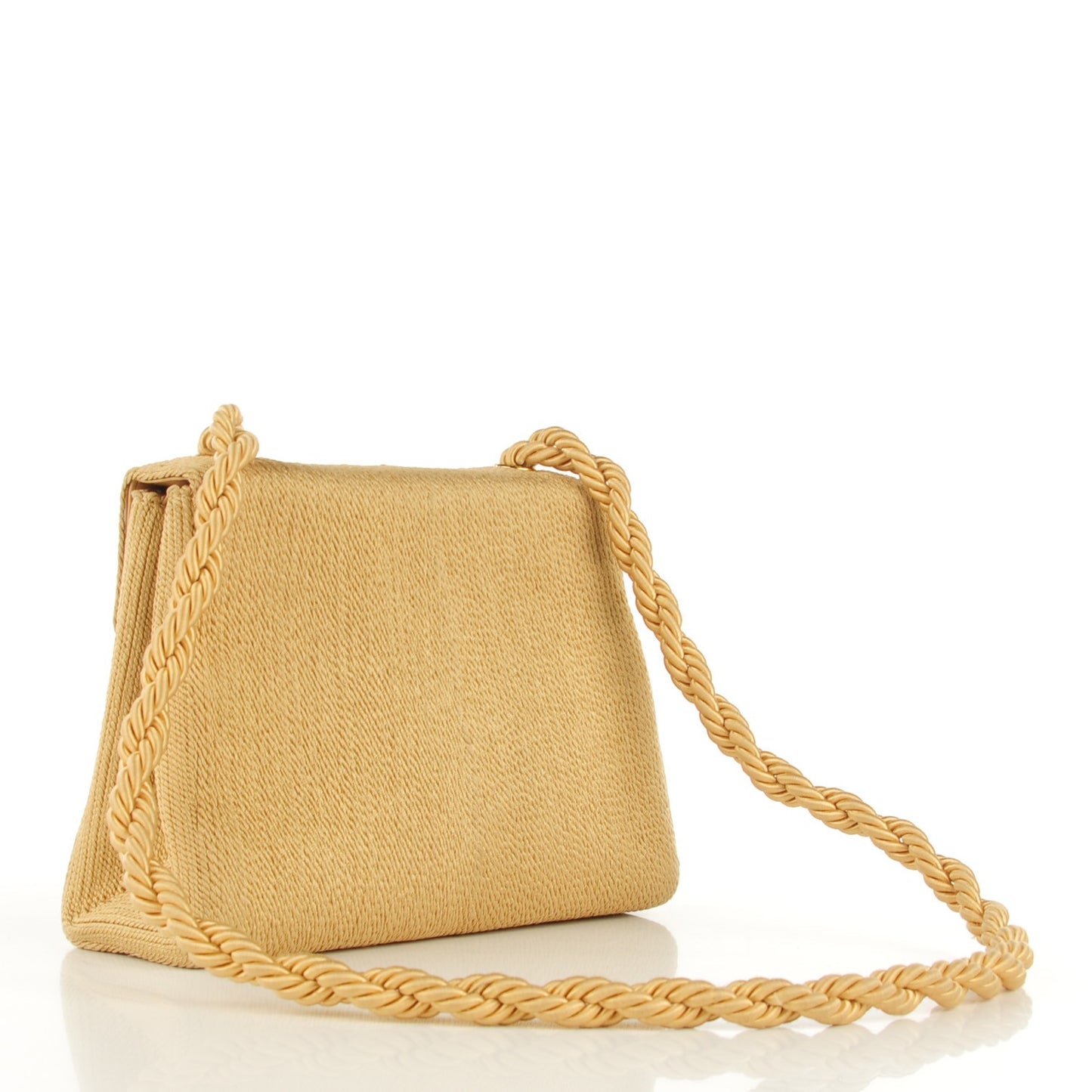 Silk Rope Shoulder Flap Bag Beige