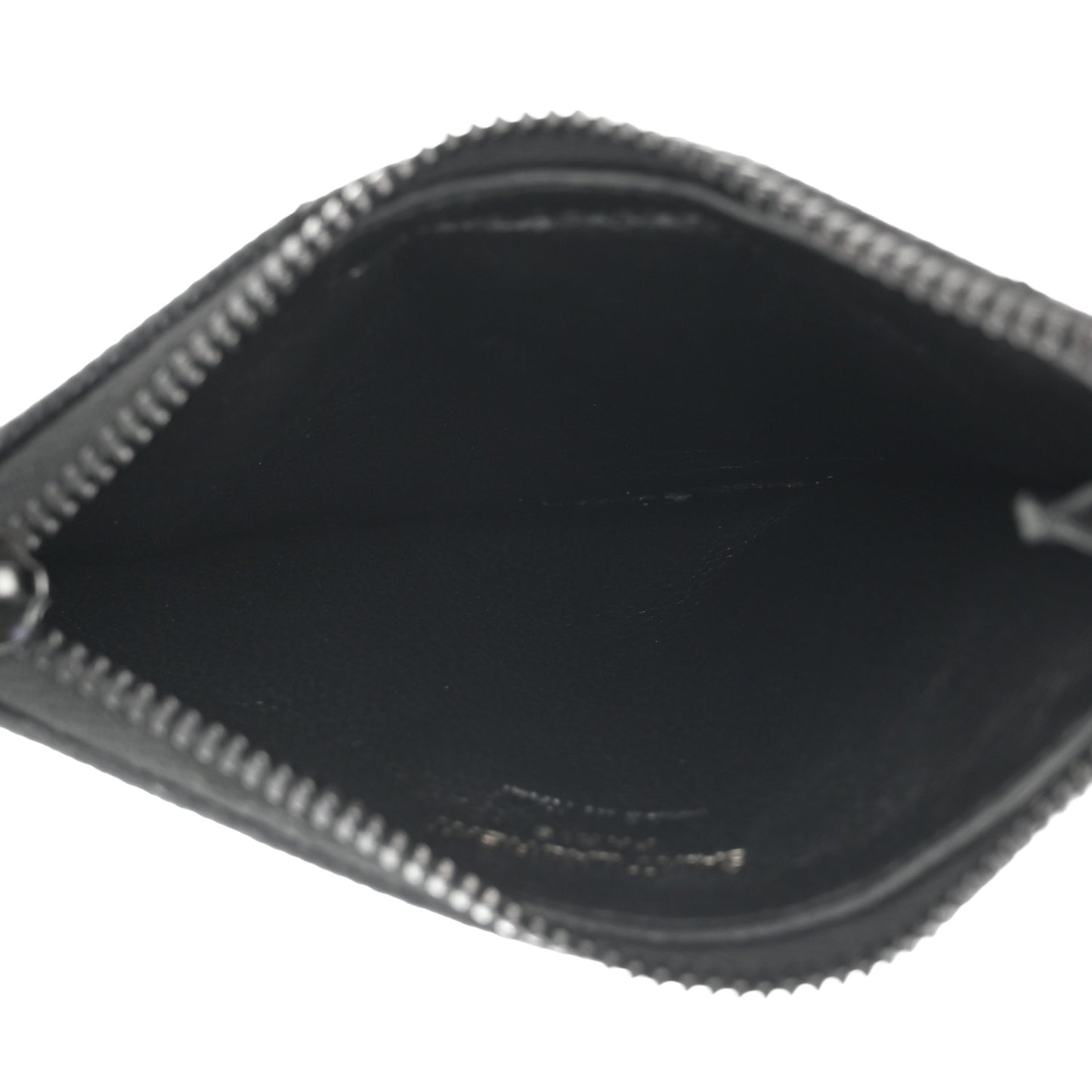 Grain De Poudre Matelasse Chevron Monogram Fragments Zippered Card Case Black