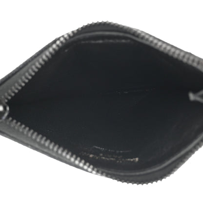 Saint Laurent Grain De Poudre Matelasse Chevron Monogram Fragments Zippered Card Case Black 5 of 8