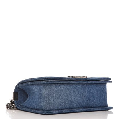 Chanel Tweed Denim Medium Boy Flap Blue 4 of 9