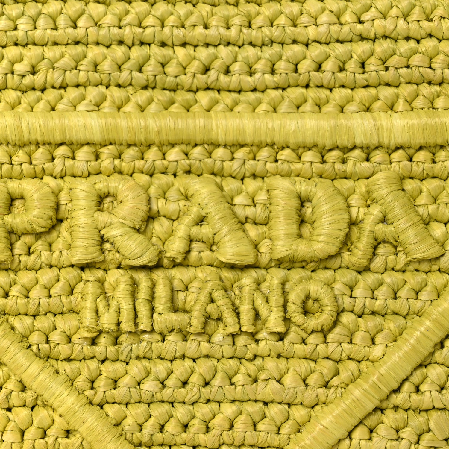 Prada Yarn Raffia Effect Crochet Triangle Shoulder Bag Giallo 8 of 11