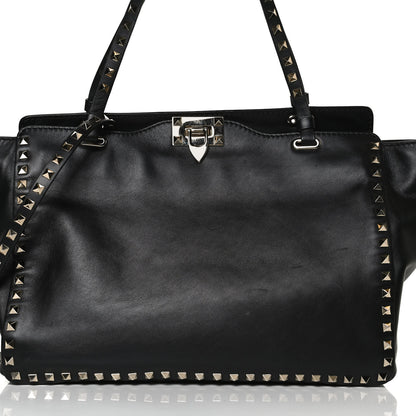 Valentino Garavani Vitello Medium Rockstud Tote Black 8 of 12