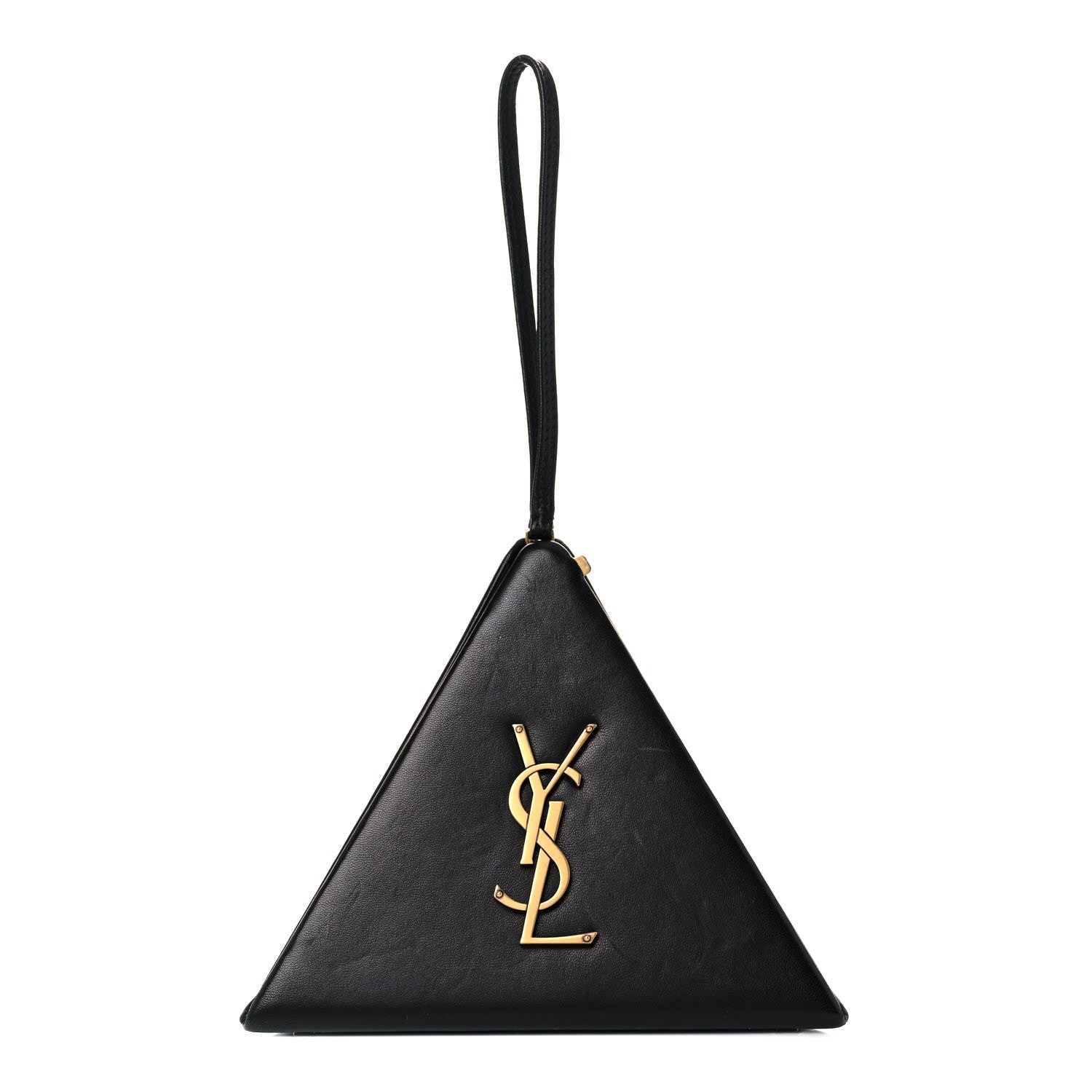 Saint Laurent Lambskin Pyramid Clutch Black 1 of 21
