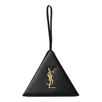 Saint Laurent Lambskin Pyramid Clutch Black 1 of 21