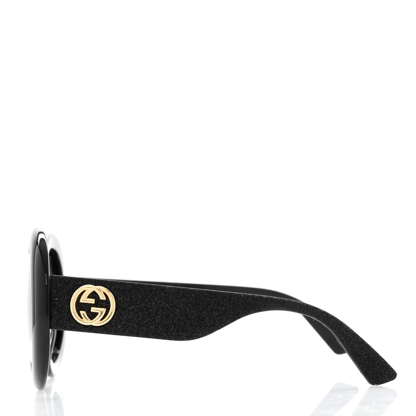 Acetate Round GG0101S Glitter Sunglasses Black