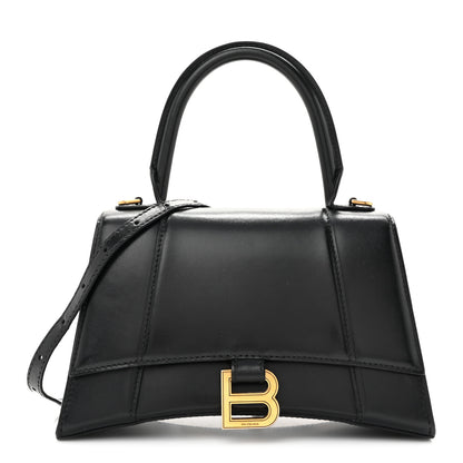 Balenciaga Shiny Box Calfskin Small Hourglass Top Handle Bag Black 1 of 15