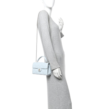 Chanel Caviar Quilted Mini Retro Twist Top Handle Flap Light Blue 2 of 12