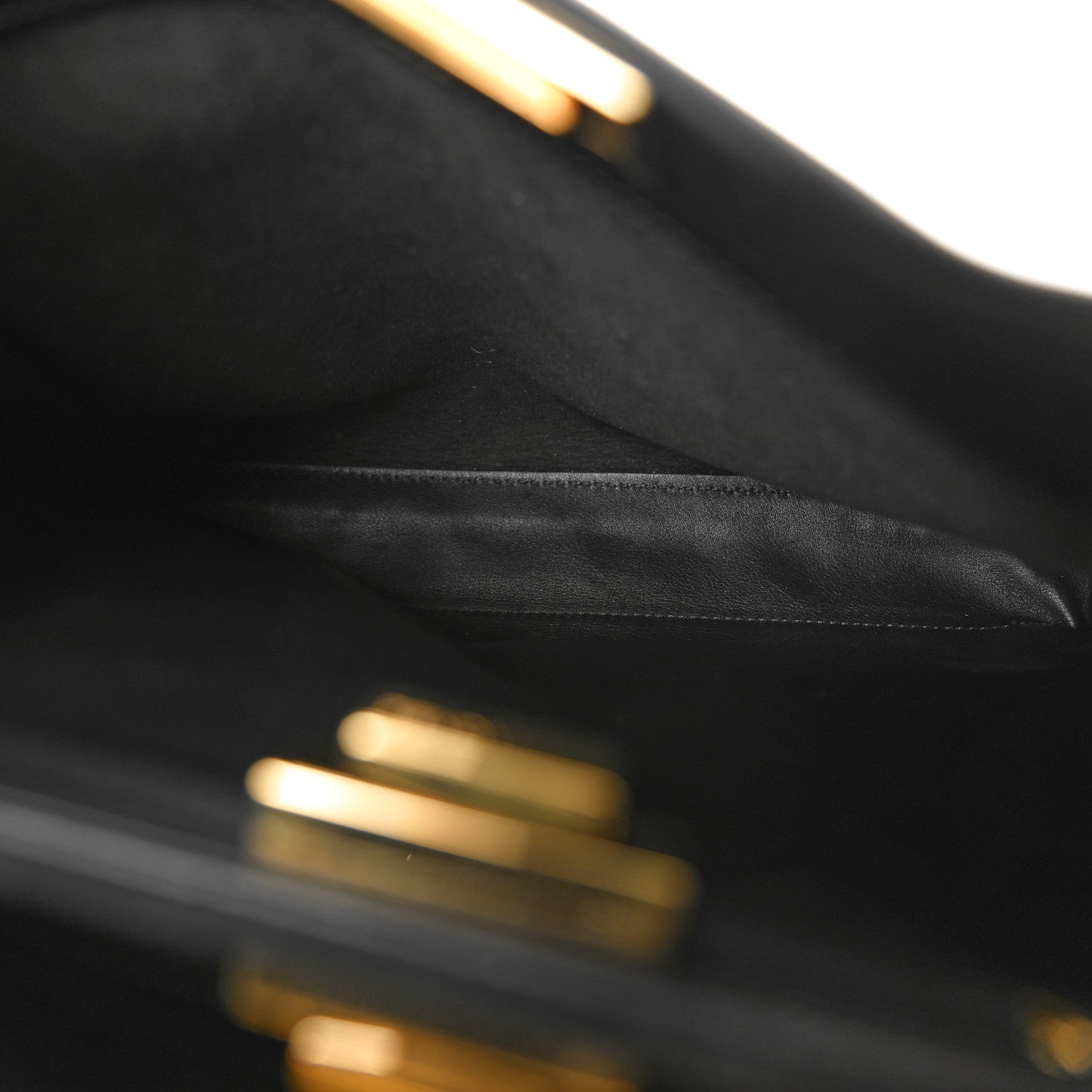 Fendi Vitello Seta Lace Up Medium Peekaboo Iconic Satchel Black 5 of 11