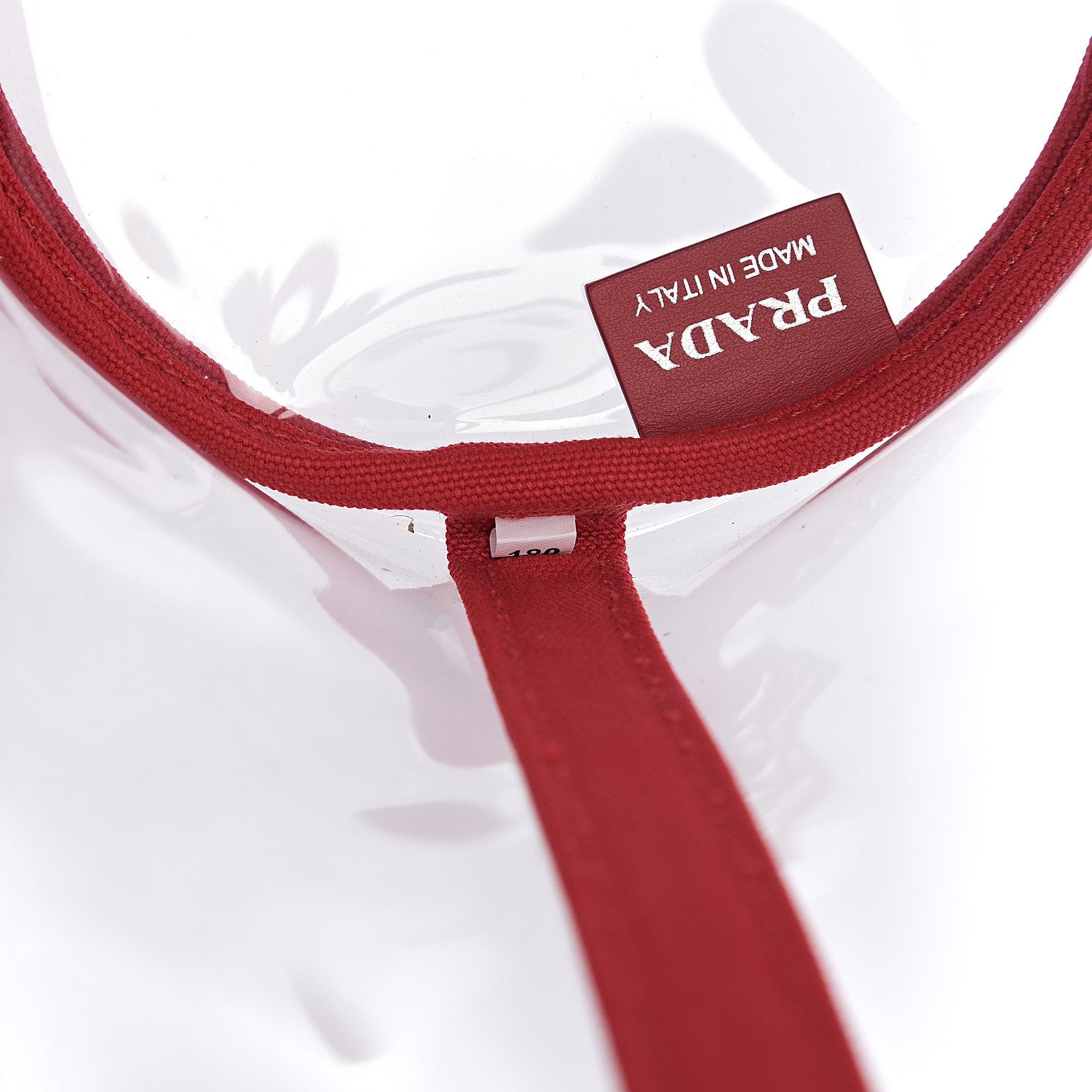 Prada Plexiglass Canapa Small Shopper Tote Rosso 7 of 10