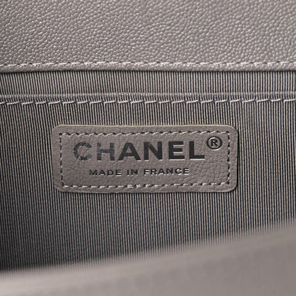 Chanel Caviar Quilted Medium Boy Flap Light Grey 5 of 9