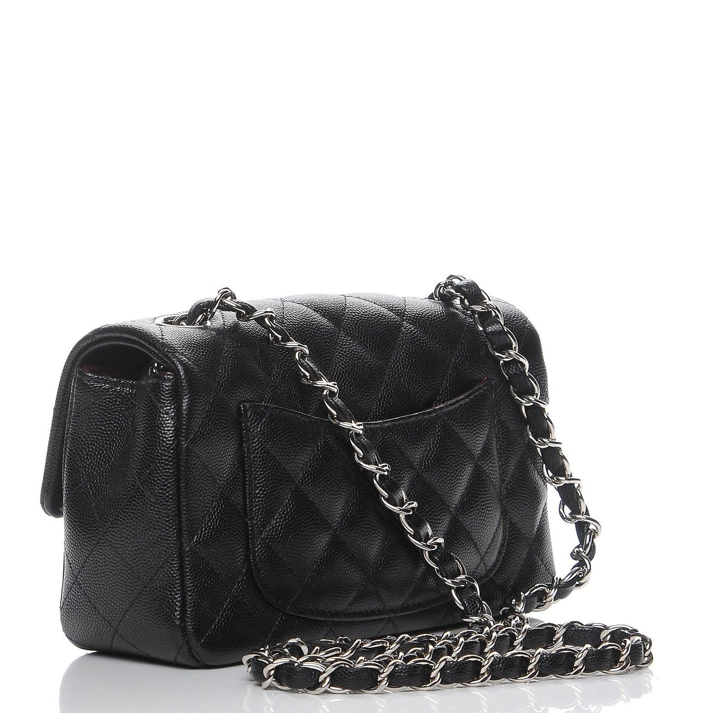 Caviar Quilted Mini Rectangular Flap Black