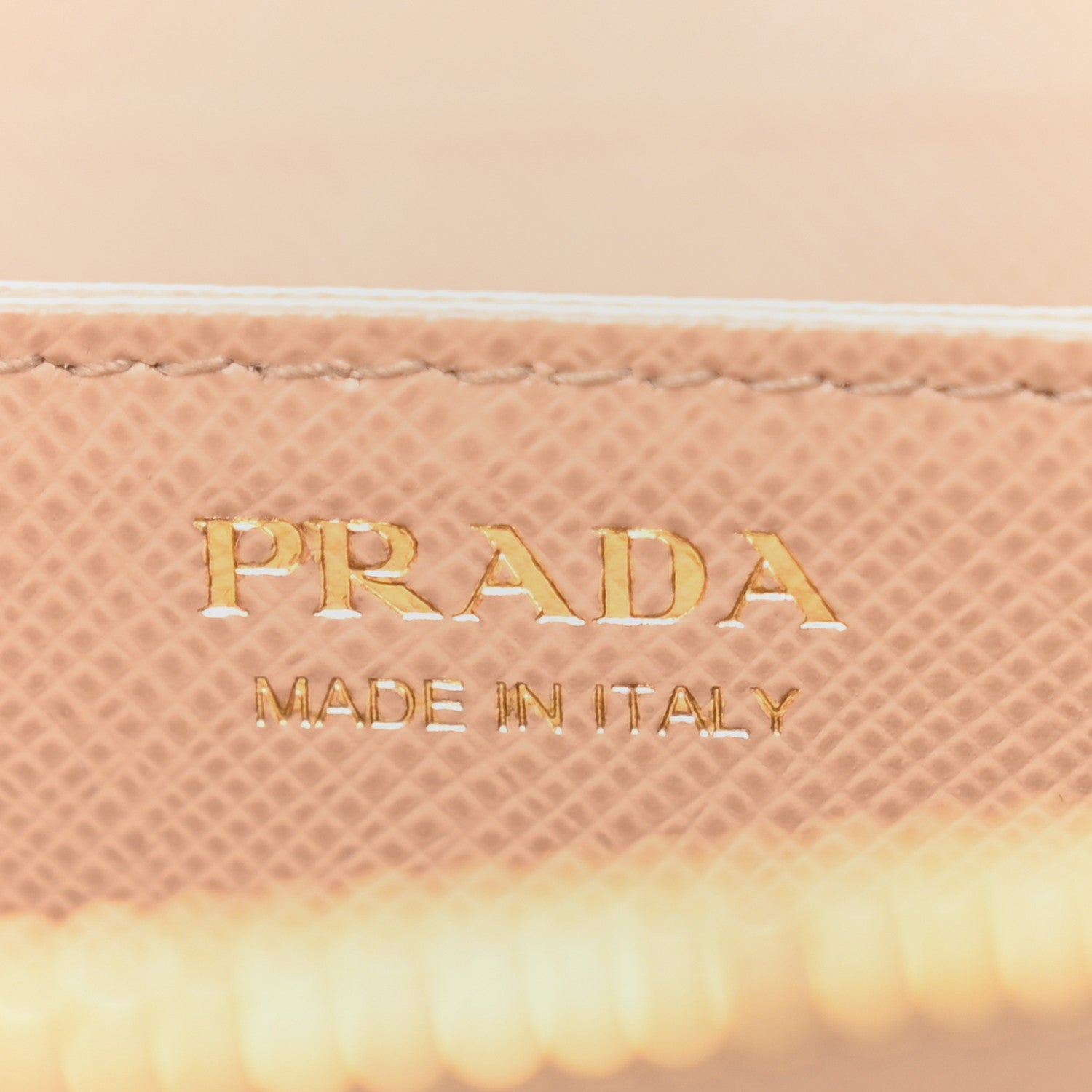 Prada Saffiano Metal Triangle Zip Coin Purse Cammeo 7 of 11