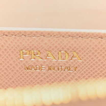 Prada Saffiano Metal Triangle Zip Coin Purse Cammeo 7 of 11