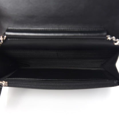 Chanel Metallic Goatskin Wallet On Chain WOC Dark Grey 7 of 10