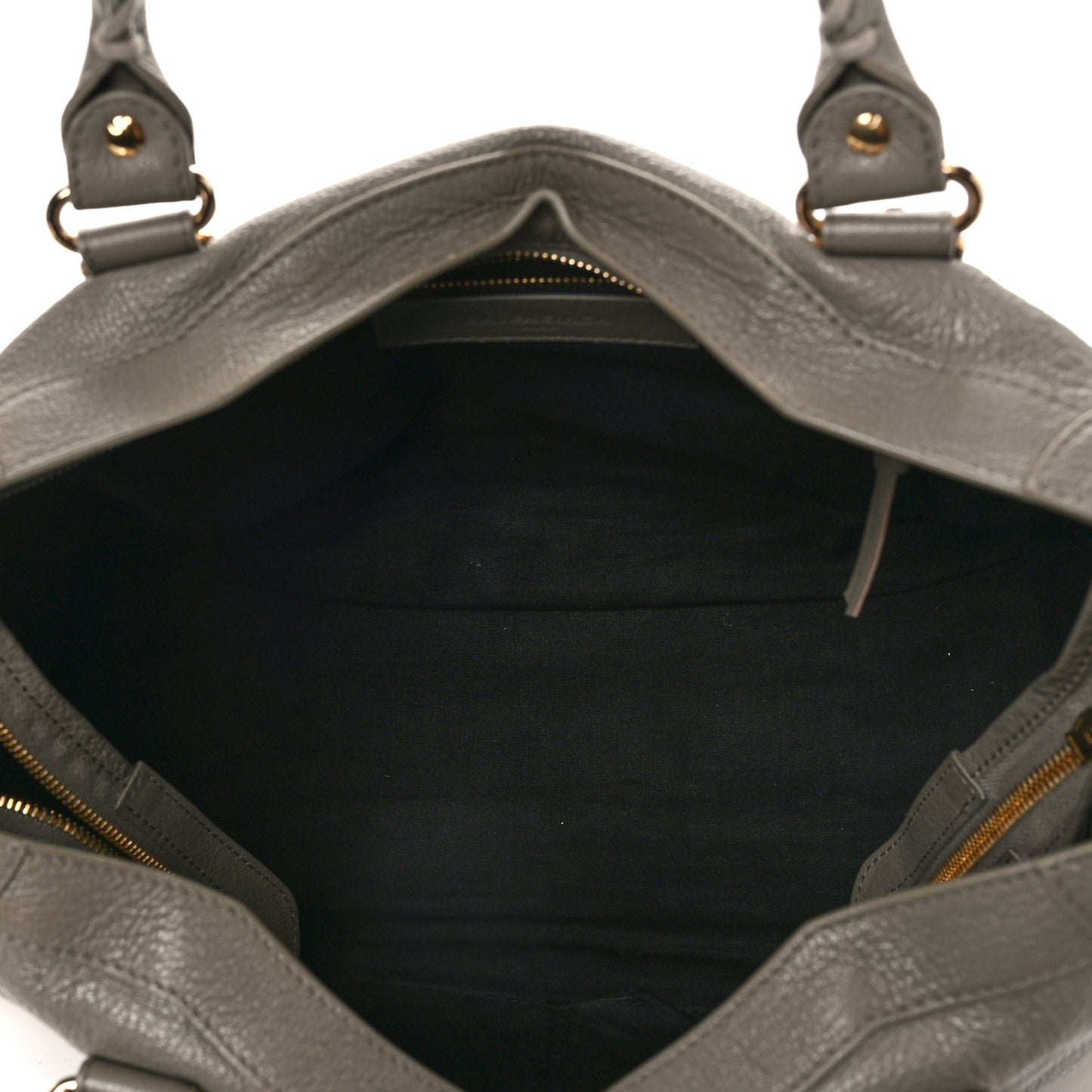 Chevre Gold Metallic Edge Hardware City Gris Taupe