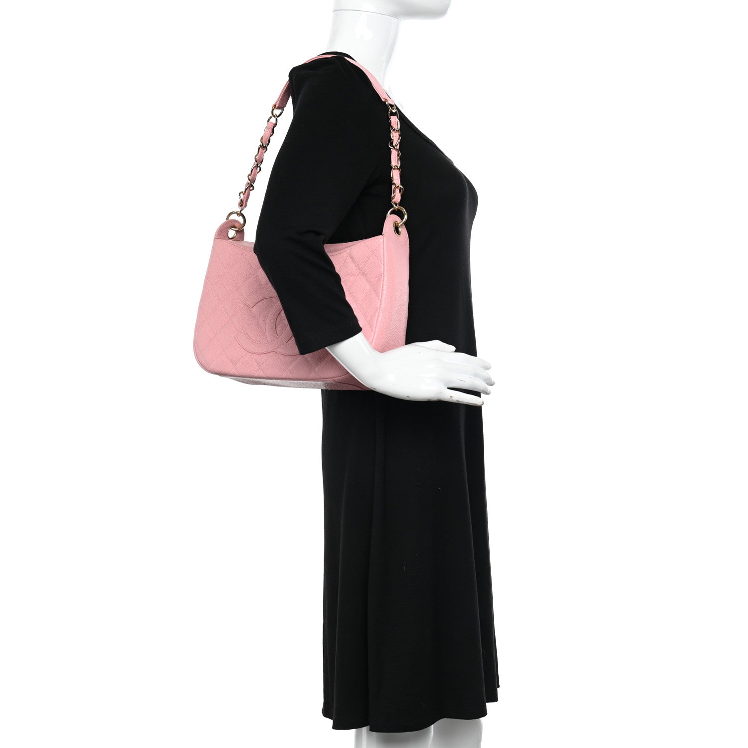Chanel Caviar Quilted Timeless CC Shoulder Bag Pink 3 of 10