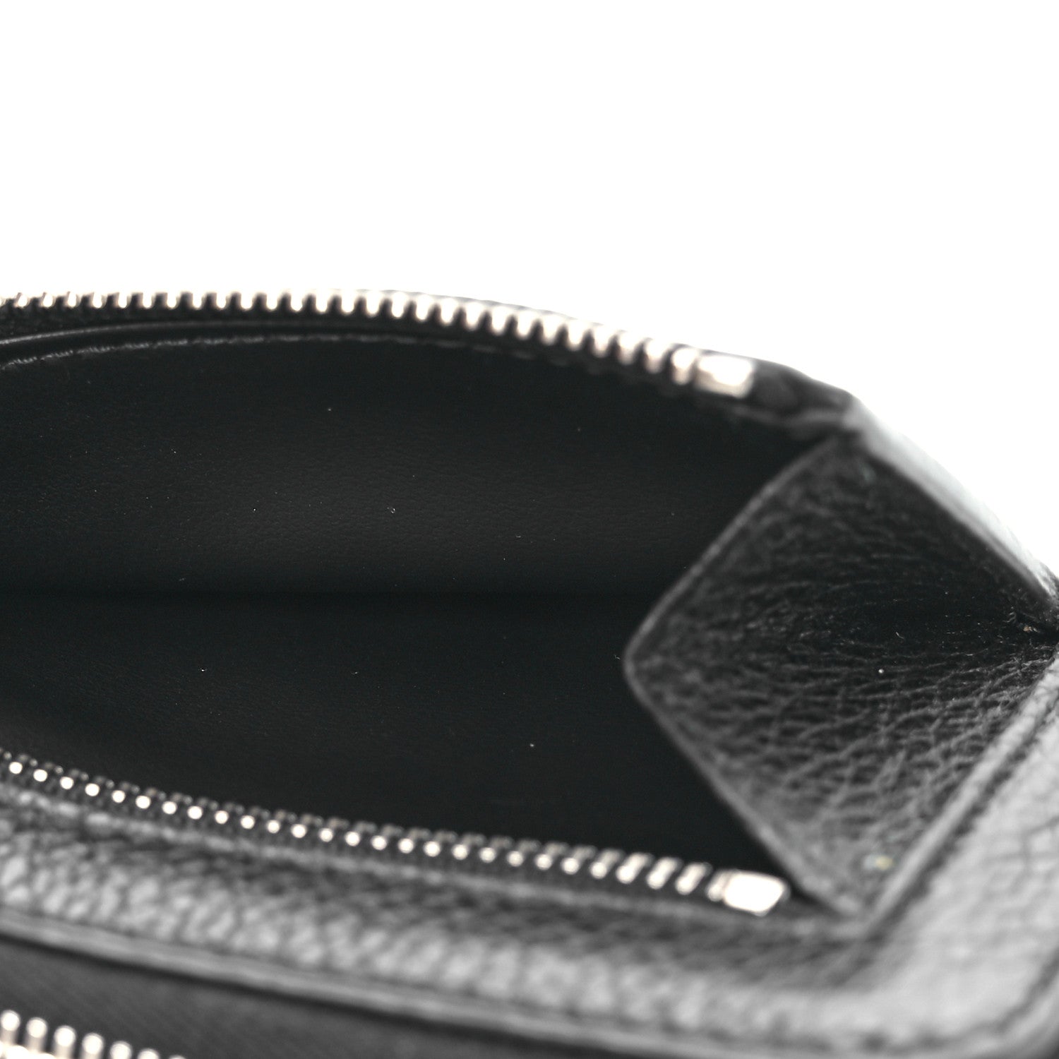 Prada Vitello Daino Triangle Zip Around Keychain Black 5 of 11