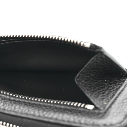 Prada Vitello Daino Triangle Zip Around Keychain Black 5 of 11