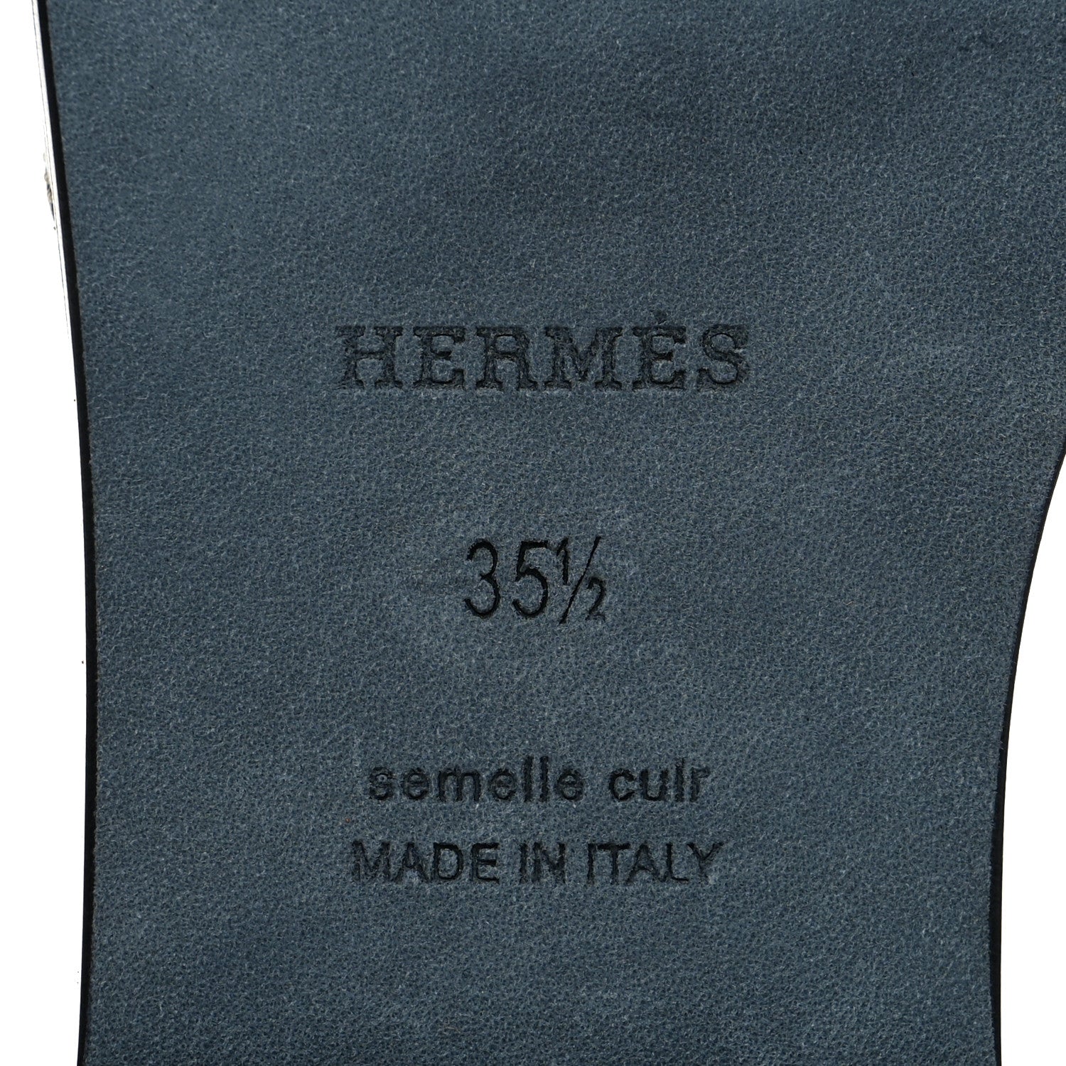 Hermes Box Calfskin Oran Sandals 35.5 Black 8 of 9