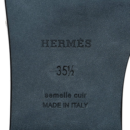 Hermes Box Calfskin Oran Sandals 35.5 Black 8 of 9