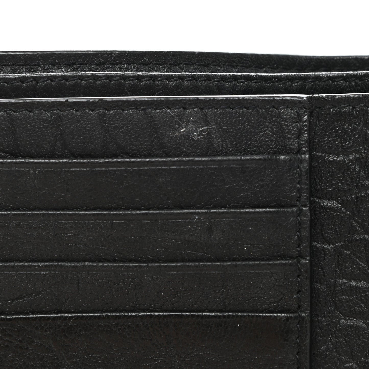 Calfskin Crocodile Embossed Monogram Bifold Wallet Black