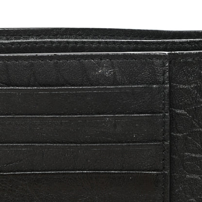 Saint Laurent Calfskin Crocodile Embossed Monogram Bifold Wallet Black 9 of 11