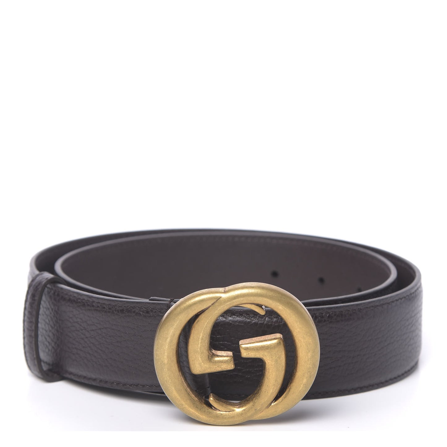 Dollar Calfskin Interlocking G Belt 85 34 Dark Brown